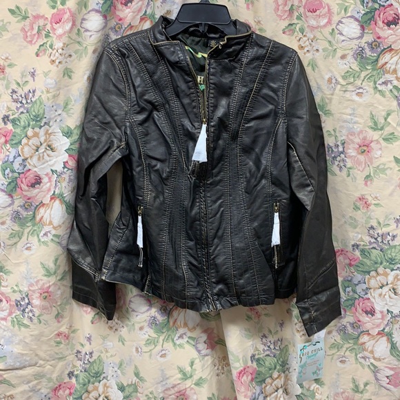 Big Chill Jackets & Blazers - Big Chill Vintage Faux Leather Motercycle Jacket